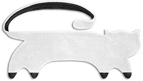 LESCHI Wärmekissen - 10 Kammer Körnerkissen zum Umbinden - Tier Katze Weiß - anschmiegsames Getreidekissen mit Bio Weizen - ideal als Wärmespender im Winter und für den Bauch Rücken Unterleib