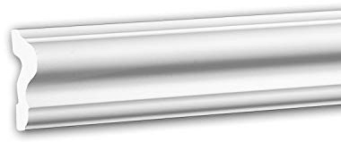 Profhome Moulure Murale 651302 – 200 x 2,5 x 6,0 cm – Cimaise Décorative en Polystyrène Extrudé (XPS), Prétraitée, Idéale pour Panneaux et Encadrements