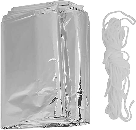 ANCLLO Notfall-Überlebenszelt, 149,9 x 241,3 cm, wasserdicht, für 2 Personen, Mylar-Thermo-Unterstand für Wandern und Camping