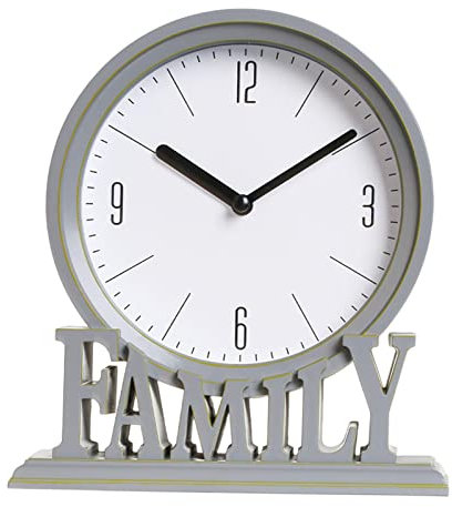Baoblaze Table Clocks Shelf Family Decorative Non Ticking Easy to Read Fireplace Mantel Clocks Desk Clock for Bathroom Farmhouse Office Hallway Loft, Gray