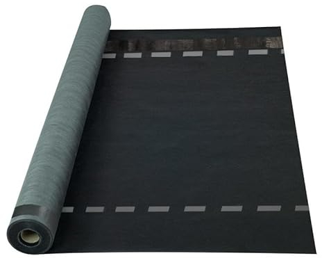 AMF Life Dachunterspannbahn, Dachfolie, Unterdeckbahn, Dampfsperre, 115g/m², anthrazit, Größe wählbar (1,5m x 50m, selbstklebend)