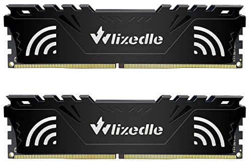 Wlizedle 16GB Kit (2x8GB) DDR4 Memoria RAM 2666MHz CL19 UDIMM, Memória de Computador PC4-21300 288-Pin 1,2V Non-ECC Módulo de RAM Upgrade para Ordenador de Sobremesa(Negro)
