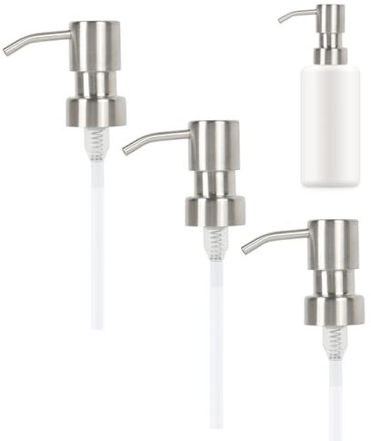 Pompa per lozione a 3 pezzi con filettatura, dispenser per sapone con pompa, pompa per sapone, ricambio per pompa erogatore di sapone, pompa dispenser disinfettante manuale per collo standard 28/400