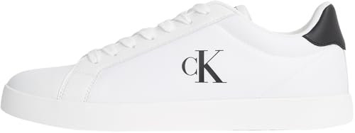 Calvin Klein Herren Cupsole Sneaker mit Logo, Mehrfarbig (Bright White/Ck Black), 43