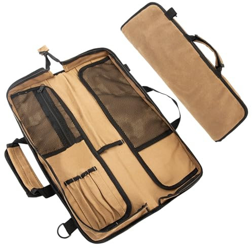 JDGFH Sac à couteaux, sac à couteaux, couteaux de chef, poches pour couteaux et ustensiles de cuisine, cuillères et fourchettes, rangement étanche de couteaux, sac à roulettes pour les loisirs et le