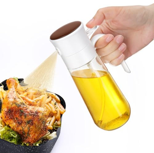 Euqvunn Spray Huile Cuisine, Vaporisateur Huile [Jet Fin & Filtre Anti-Colmatage] Pulvérisateur Huile Cuisine Accessoires Bouteille Huile, Airfryer, Barbecue, Salade, Huile/Vinaigre/Sauce, 280 ml