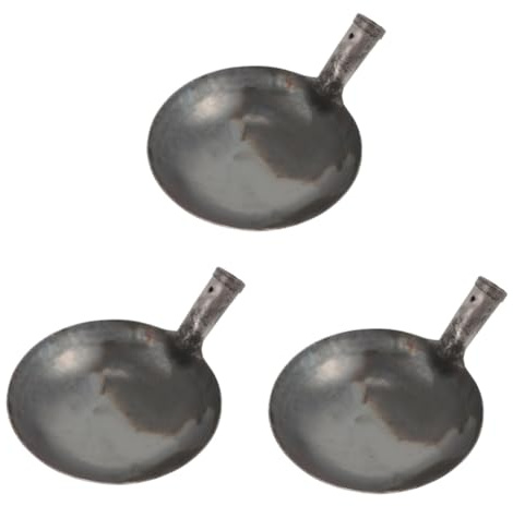BESPORTBLE 3 Pièces Cuillère De Nettoyage des Égouts Pots Gouttière Bouteille Chauffage Cuillères Serveur Rinçage Verser Le Potage Arrosoir De Jardin Wok Friture Frire Le Fer Grey