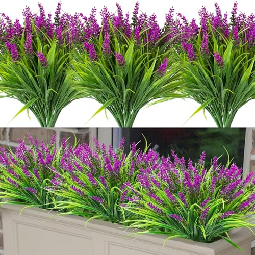 12 Pezzi Fiori Artificiali Lavandafiori Fiori da Esterno Piante da Balcone Resistenti Alle Intemperie per Giardini Interni Decorazioni Floreali da Balcone O Progetti di Paesaggistica ecc