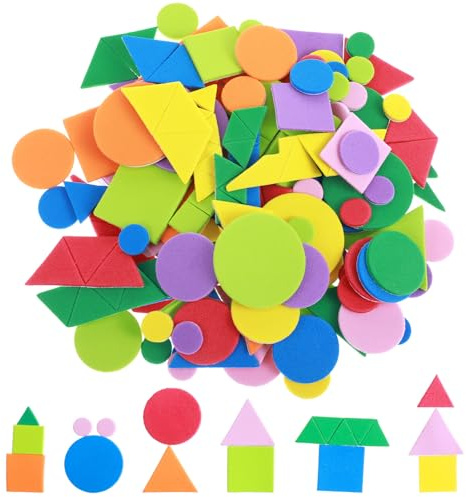 Tyqour 750 pegatinas de goma musga multicolor autoadhesivas geométricas para niños, manualidades y proyectos escolares