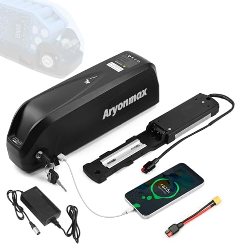 36V Ebike Battery 25Ah with Charger 5 Pin Base, Lithium Electric Bike Battery for 750W 500W 350W 250W Motor, for Bafang AW Most Ebike Conversion Kit