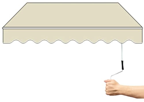 Toldo retráctil para exteriores, 4 x 1,5 m, 4 x 2 m, 4 x 2,5 m, protección UV manual, para patio, balcón, cafetería y restaurante, parasol telescópico para espacios al aire libre