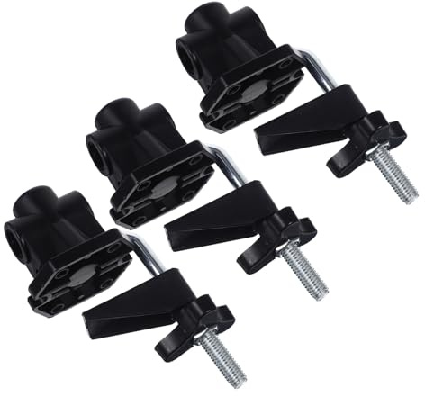 HOMSFOU 3 piezas Clip de Metal para Lámpara de Mesa Base de Sujeción de Aleación de Aluminio de Resistente y Firme Accesorio para Escritorio Uso Doméstico Color Negro