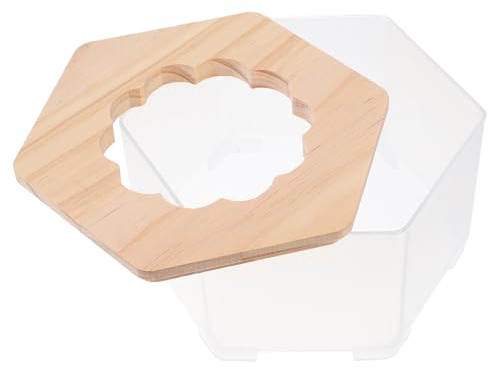Toyvian Vasca da Bagno per Criceti e Lettiera Angolare 2 in 1 Trasparente, Accessori Naturali per Piccoli Animali, Staccabile e Compatta per Gabbie Ridotte, per Igiene e Pulizia Gerbilli