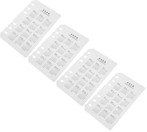 OSALADI 4 Divisori Plastica Satinata per Raccoglitori a 6 Anelli A6 Calendario 2026, Inserti per Planner Ufficio Linguette, Ricariche per Quaderni Agenda Organizzazione Attività