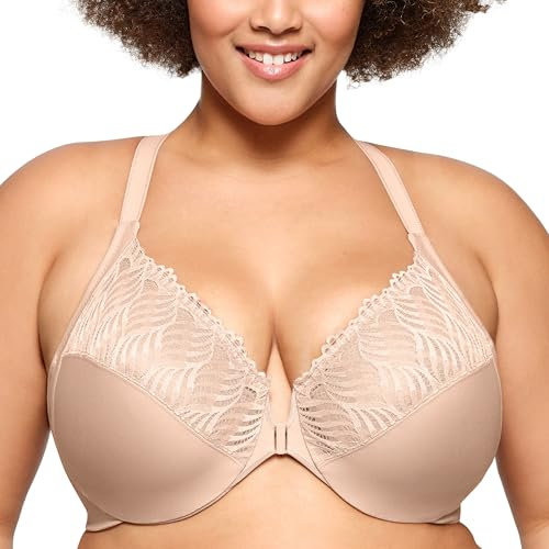 Glamorise Front-Closure T-Back Wonderwire Underwire Bra 1246 (Women's & Women's Plus)