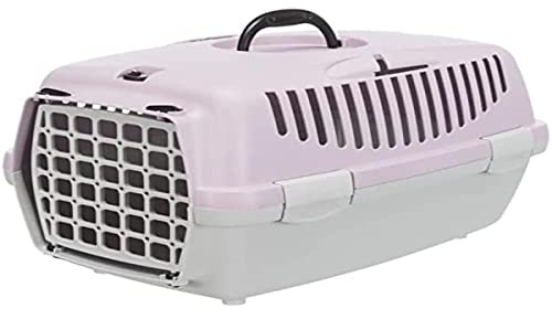Trixie Box de Transport Capri 1 - XS - 32 x 31 x 48 cm - Gris Clair et Mauve - pour Chien