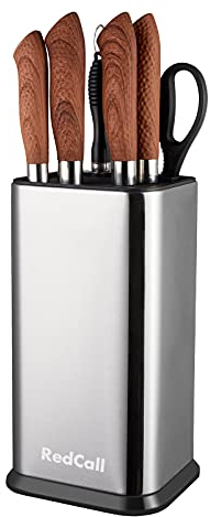 Bloc de couteaux universel sans couteaux, support de couteaux moderne pour comptoir de cuisine, organiseur de couteaux en acier inoxydable avec fente pour ciseaux et tige à aiguiser, blocs