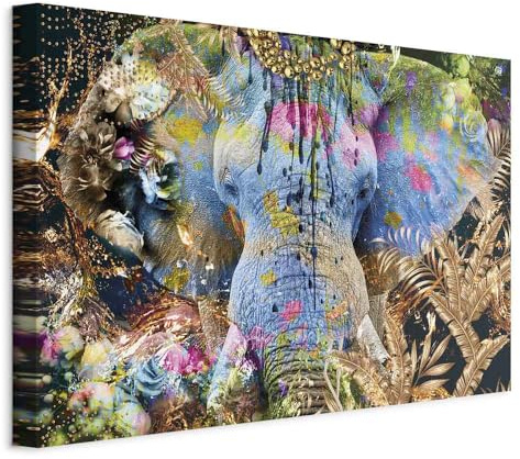 murando - Quadro Acustico Astratto Elefante 1 Pezzo 120x80 Schiuma Acustica - Quadri Moderni per Camera da Letto Matrimoniale - Pannelli Fonoassorbenti Decorativi - Fonoassorbente Animale g-C-0379-b-a