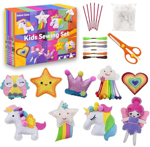 Select Zone kit couture enfant de couture diy pour enfant Projets Débutants Kits de Couture en Feutre de Animal kit couture enfant 6 ans ﻿ (Kit de couture de princesse)