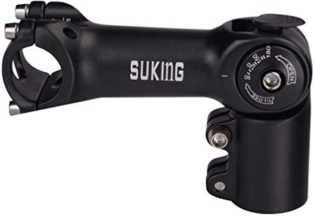 CYSKY Potence VTT Réglable 31,8 60mm/80mm/93mm 0-90 Degrés Réglable Potence de Vélo de Montagne Potence de Guidon pour VTT vélo de Route BMX Ville Cyclisme (Noir, 93mm)