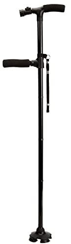 Clever Cane Gehstock verstellbar ausziehbar 86-96 cm - mit LED-Lampe & Sicherheitsalarm - Gehstock Handstock Gehhilfe