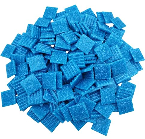 500g Quartz Mosaic Tiles, 2CM Multi Color Mosaic Pieces Stones for DIY Making Craft Hobby Arts Home Wall Decoration (Blue)