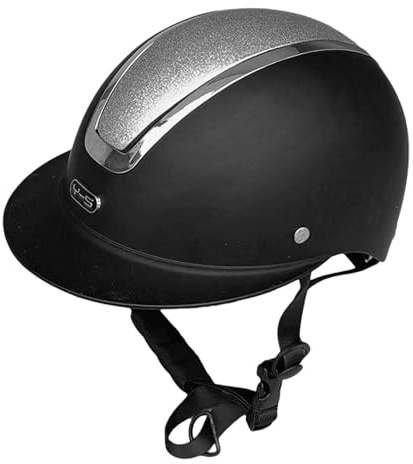 Fenteer Equestrian Helmet for Boys Girls Outdoor Sports Lightweight Comfortable Portable Simple Equestrian Hat Horse Riding Equipment, Black Siilver
