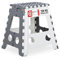Relaxdays Klapphocker faltbar, 10er Set, Camping Hocker, Badhocker, bis 150 kg, Kunststoff, HBT: 39x39x32 cm, grau/weiß, 39 x 39 x 32 cm