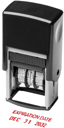 Self Inking Rubber Stamp, Phrase with Date Stamp, Refillable Office Supply Business Stamps (Expiration Date)