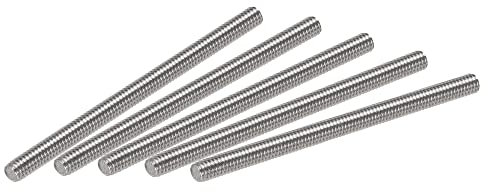 sourcing map 5pcs M4 x 70mm Tige Filetée Entièrement 304 Inox Acier Droite Main Filetage M4-0.7 Filetage Pas