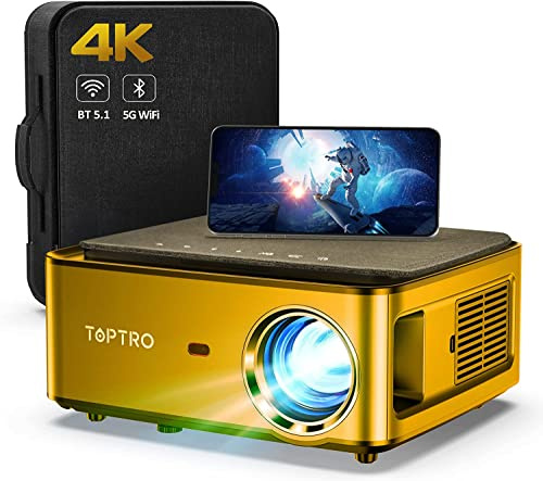 Mini Projector,TOPTRO 2022 Upgraded Projector with WiFi and Bluetooth,9500L Portable Projector,1080P Full HD Supported,Home Theater Movie Projector Compatible with iOS/Android/TV Stick/USB/PS5
