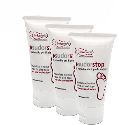 Crema naturale per la sudorazione e il cattivo odore del piede | Confezione Travel da 3 pezzi | Risultati fin dalla prima applicazione | Sudorstop è prodotto in Italia da IlmioPiede