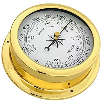 rockible Baromètre Mural Montre manomètre Station météo intérieur extérieur pour Bateau, Serre, Maison, Jardin, Bureau