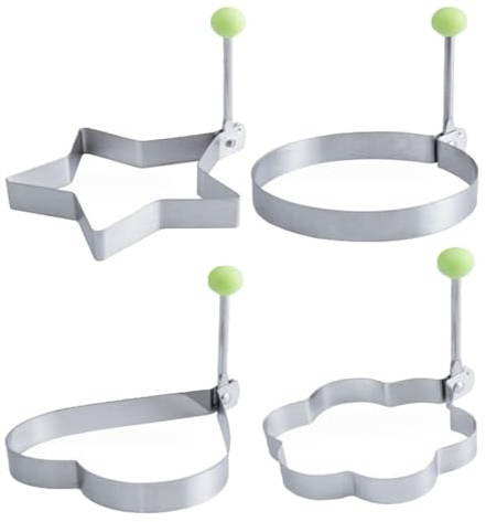 Stampo Pancake, 4 Pezzi Stampo per Pancake, Acciaio Inossidabile Stampi per Pancake Adatto per Omelette Uova in Camicia Polpette di Hamburger waffle Pancake panini