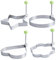 Molde Huevo Frito, 4 pedazos Anillo Huevo, Acero Inoxidable Huevos Fritos Moldes, Anillo de Tortilla Adecuado para Tortillas Huevos Escalfados Hamburguesas Gofres Tortitas Sándwiches