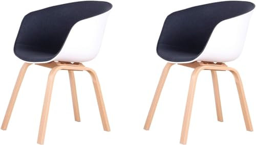 Herbalady Chaise Salle a Manger Lot de 2, Chaise Scandinave Moderne, Assise Rembourrée et Pieds en Hêtre, Chaise de Cuisine Ergonomique pour Cuisine, Salle à Manger, Salon, Chambre (Gris Foncé)