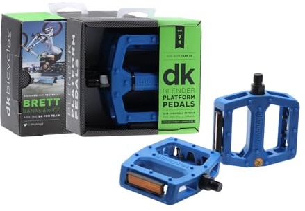 Pedali a piattaforma DK BMX 1/2 pollici blu Pedali con perni e riflettori