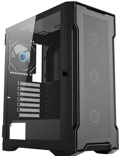 HCS HellCracks features preinstalled 12cm ARGB fans, 5V 3-pin ARGB & PWM fan hub, ATX, Micro ATX, ITX tempered glass gaming case (HCS404B)