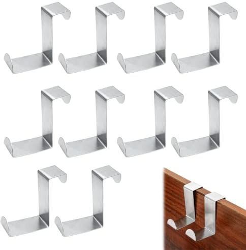 HABNI 10 Pezzi Gancio Porta, Ganci Appendiabiti, attaccapanni da porta, Ganci Universali per Vari Scenari, Gancio lungo 4 cm, gancio corto 2 cm, altezza 6 cm, larghezza 2,5 cm.