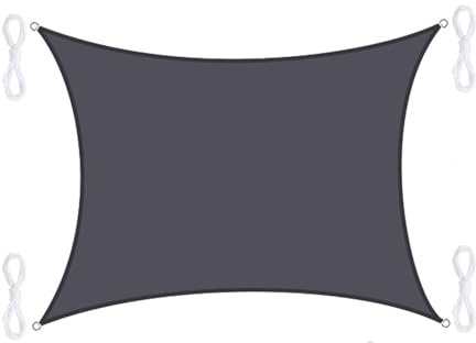 Tenda parasole rettangolare resistente e impermeabile, resistente ai raggi UV, per patio, cortile, giardino, terrazza, prato e piscina, soluzione perfetta per l'ombra all'aperto