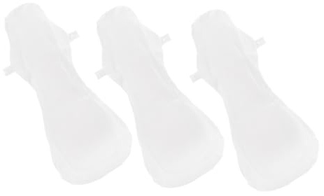 Anneome Paños Menstruales Reutilizables de Algodón Blanco para Mujer, 3 Piezas Protección Antidesbordamiento Ideales para Uso en Viajes y Postparto