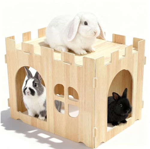 GroßEs Kaninchenhaus, Kaninchen Spielzeug Abnehmbares Hasen Spielhaus Hamster Haus Kleintierhaus für Indoor Erwachsenes Kaninchen Meerschweinchen Chinchilla Habitat
