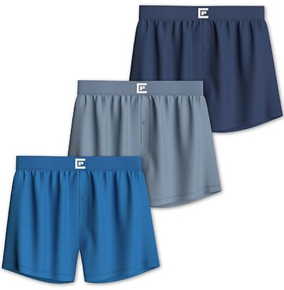 Pierre Calvini Loose Fit Mens Boxers - Soft Cotton Underwear (3/6Pk) | Boxer Shorts Men With Soft Jersey Cotton, Breathable Lightweight Comfort, Tag-Free Stay-Put Waistband, Relaxed Everyday Fit