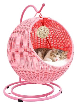 Kattgunga kattgungsäng kattkorg kattstol katthängmatta lastkapacitet 7,5 kg för hushåll, djurbutiker (rosa)