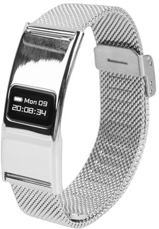 Annadue Braccialetto Intelligente per Fitness per Monitoraggio Quotidiano della Salute, Braccialetto Fitness Sottile Bluetooth 5.3 IPX8 Resistente All'acqua con modalità Multispor (SILVER)