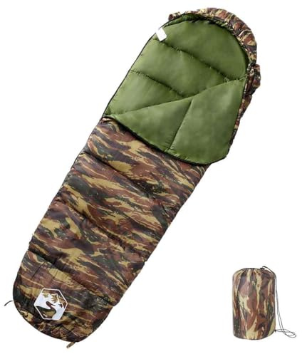 Ordellia Mumie-sovsäck för vuxna camping, årstider, 190T polyester, x, med huva, dragkedja, packväska, för vandring vandring vandring utomhus tält stuga övernattning