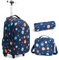 IvyH Schulranzen Trolley Rucksack mit Rollen Kinder Grosse Kapazität Schulrucksäcke Beiläufig Schultrolley für Grundschüler 4 Räder(Blau)