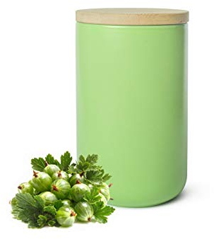 Sendez Vorratsdose Grün aus Porzellan mit Holzdeckel Vorratsbehälter Dose Vorratsglas Aufbewahrungsdose