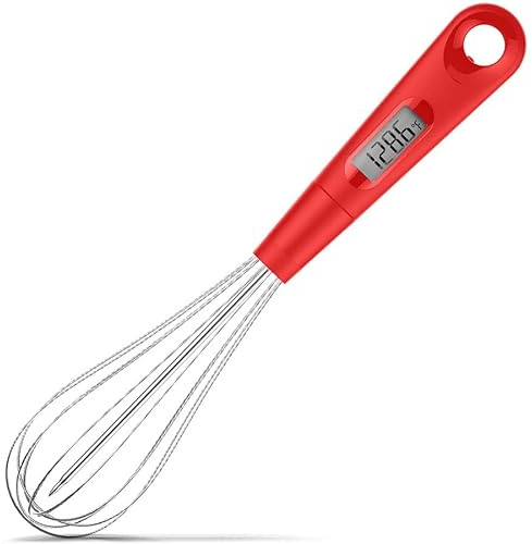 2 in 1 Stainless Steel Whisk & Instant Thermometer 12 inch Probe Combo