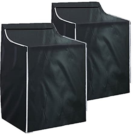 Ericlin 2Pack Washer and Dryer Covers,Top Load Washing Machine Cover Laundry Dryer Protect Cover Dustproof Waterproof Zipper Design for Easy Use Fit for Most Front-loading Machine(W29D28H43in) (Black)